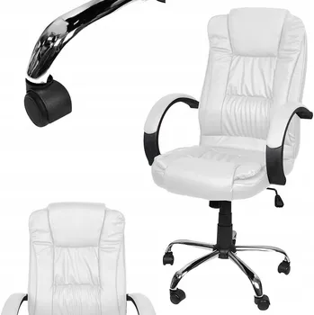 FOTEL BIUROWY EKO SKÓRA WYGODNE KRZESŁO OTOČNÉ