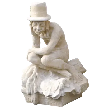 Zahradní dekorace Umělý pískovec Velký klečící vodník 122kg 75x60x36 cm