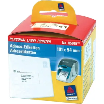 Samolepící etiketa AVERY Etikety pro potisk v tiskárnách štítků, 101 x 54 mm, bílé - R5015