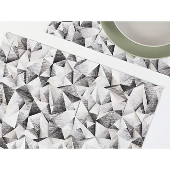 prostírání Dreamy Linens Prostírání bavlněné, Šedé trojúhelníky Dreamy Linens