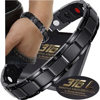 Náramek ORIGINÁLNÍ ČERNÝ ZDRAVOTNÍ NÁRAMEK PÁNSKÝ NÁRAMEK MAGNETICKÁ SÍLA