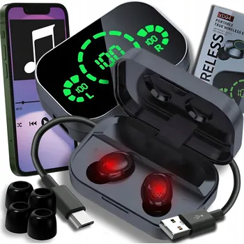 Sluchátka BEZDRÁTOVÁ SLUCHÁTKA DO UŠÍ BLUETOOTH S MIKROFONEM SPORTOVNÍ HERNÍ