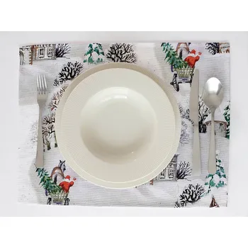 prostírání Dreamy Linens Vánoční prostírání bavlněné, Zimní pohádka, 30 x 40 cm, vícebarevná
