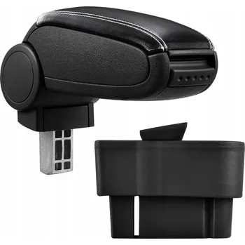 Loketní opěrka PROTEC Loketní opěrka Opel Corsa D syntetická kůže černá, bílé prošití 2006