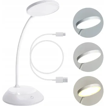Lampička LED Stolní Lampa 5W Bezdrátová USB Nastavitelná BÍLÁ školní