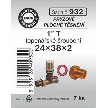 Těsnění do okna a dveří HARTMAN těsnění pryžové 1" 24*38*2mm, sada č. 932