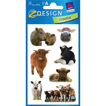 Samolepící etiketa AVERY Z-DESIGN Fotografie býků a kraviček - 55976