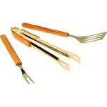 grilovací náčiní 3ks nerez, dřevěná rukojeť (kleště,obracečka,vidlice) 4900471