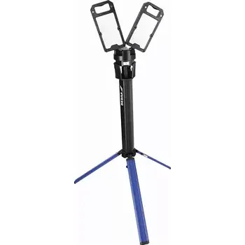 Průmyslové svítidlo DEDRA LED lampa skládací, 5000lm, 2 světelné hlavy, dvě barvy světla, stojan, L1068