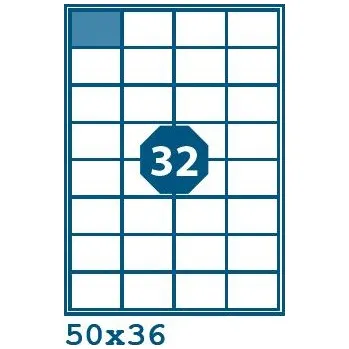 Speciální papír Print etikety 50x36mm 32 etiket na A4 100 listů, bílé - V0003510