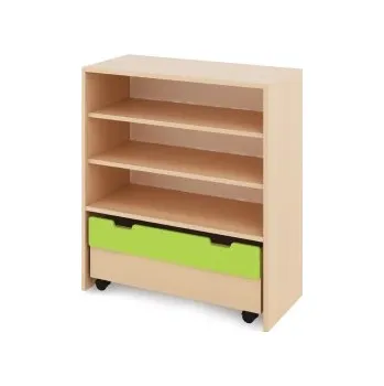 Zahradní úložný box Skříň L + police a truhla - CLASSICAL Zelená