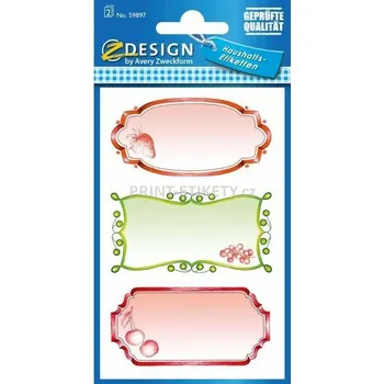 Speciální papír AVERY Z-DESIGN popisky 3x zeleno-červené - DOPRODEJ
