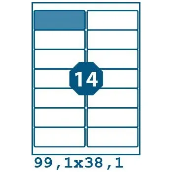 Samolepící etiketa Print etikety 99,1 x 38,1 mm 14 etiket na A4 100 listů, bílé - V0003800