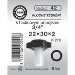 HARTMAN těsnění pryžové ploché k hadicovým přípojkám 3/4", sada č. 42