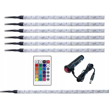 Osvětlení interiéru vozidel RGB LED osvětlení do auta 6x30cm + osvětlení zavazadlového prostoru