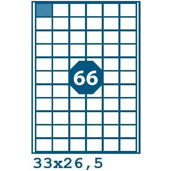 Speciální papír Print etikety 33 x 26,5 mm 66 etiket na A4 100 listů, bílé - V0001274