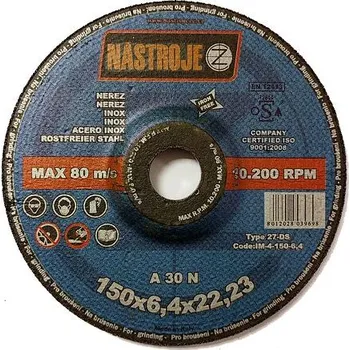 Brusný kotouč NÁSTROJE CZ kotouč brusný 150*6,4 na ocel IM-1-150-6,4