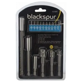 Gola hlavice BLACKSPUR redukce pro hlavice 1/4"-3/8"-1/2" + držáky bitů 3ks, 65862