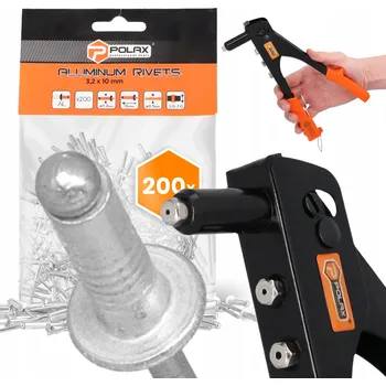 Nýt RUČNÍ Nýtovačka 2,4-4,8 mm + 200x TRHACÍCH Nýtů 3,2x10 Hliníkové Pozink N 9T