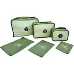 Cestovní organizéry do kufru BERTOO sada 6 ks - zelené