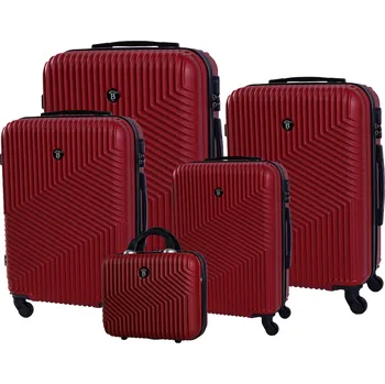 Cestovní kufr BERTOO Milano - červený set 5v1