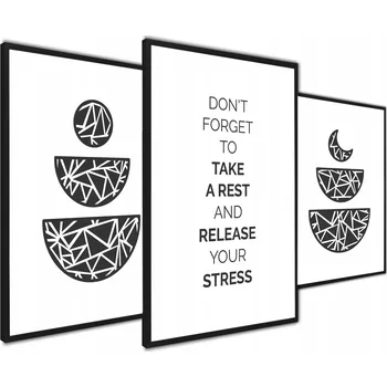 Obraz Plakát Tryptyk Obraz Plakaty Napisy Relax bez rámu 30 x 40 cm