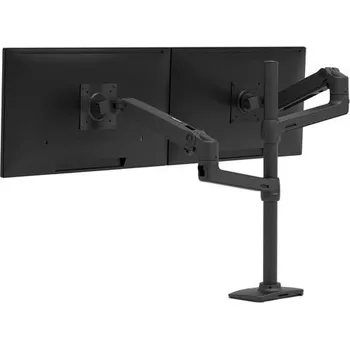 Počítač ERGOTRON LX Dual Stacking Arm, Tall Pole, Matte Black ,stolní ramena pro 2 lcd. max. 40", flexibilní , černé
