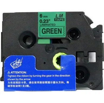 Pásek do tiskárny Alternativní páska Brother TZ-711/TZe-711 6 mm x 8 m, černý tisk/zelený podklad