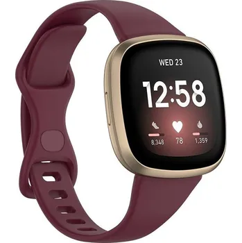 Příslušenství k chytrým hodinkám eses Silikonový řemínek pro Fitbit Versa 3 a 4, Sense 1 a 2 - Velikost S, vínový