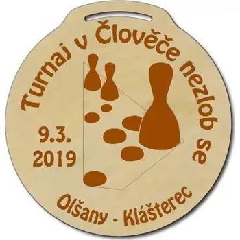 Pelisport Dřevěná Medaile kulatá 04