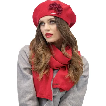 Čepice Baret a čepice Vivisence 7036 komplet - výprodej Barva: Červená, Velikost: UNI