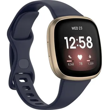 Příslušenství k chytrým hodinkám eses Silikonový řemínek pro Fitbit Versa 3 a 4, Sense 1 a 2 - Velikost S, tmavě modrý