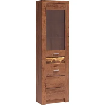 Knihovna Prosklená vitrína rohová jasan světlý INDIANAPOLIS I23