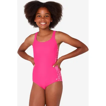 Dívčí plavky DECATHLON Dívčí plavky jednodílné 100 Viki 8 LET RŮŽOVÁ