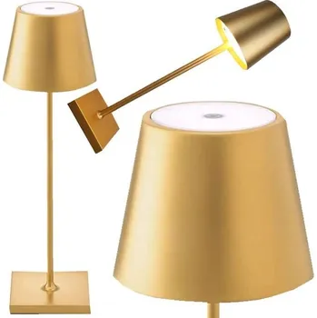 Lupa Stolní lampa, 3-úrovňová dotyková lampa, bezdrátová USB, zlatá