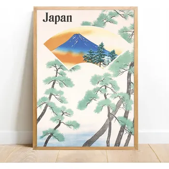 Obraz Plakát Japonsko Fudži bez rámu 50 x 70 cm