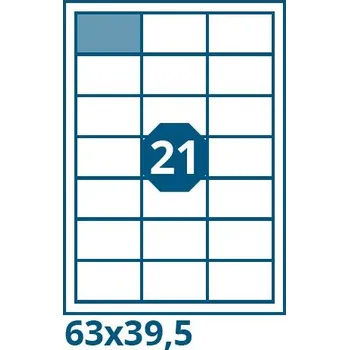 Speciální papír Print etikety 63 x 39,5 mm 21 etiket na A4 100 listů, bílé - V0003103