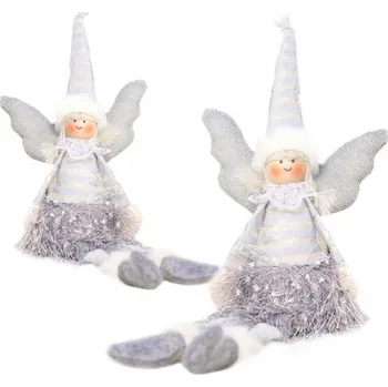 Obraz Vánoční anděl sedící 38 cm Šedý