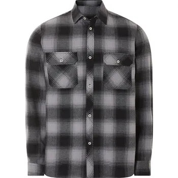 Pánská košile LIVERGY® Pánská volnočasová flanelová košile (černá/šedá/kostkovaná, S (37/38))