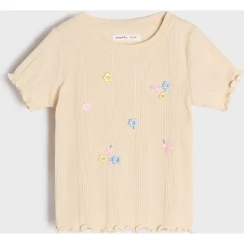 Dívčí oblečení Sinsay - Tričko s krátkým rukávem - béžová - 186DJ-02X - 186DJ-02X-74