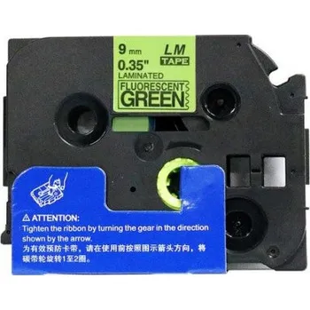 Pásek do tiskárny Alternativní páska Brother TZ-D21/TZe-D21, signální, 9 mm x 8 m, černý tisk/zelený podklad