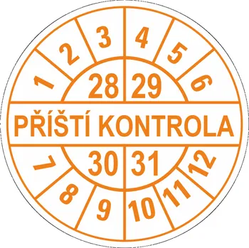 Speciální papír Příští kontrola 28-31 samolepící vinylová fólie 25 mm aršík 30 kusů