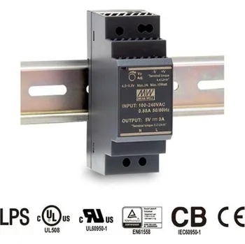 spínaný zdroj MEANWELL - HDR-30-12 - Průmyslový napájecí spínaný zdroj 12V 30W na DIN