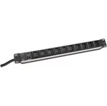 DIGITUS 19" PDU, 1U hliník, C14 -> 10x C13, 10A, jistič