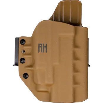 Příslušenství pro sportovní střelbu RH Holsters FROGY - Glock 17/22/31 + Fenix GL19R - vnější kydexové pouzdro - poloviční sweatguard - coyote hnědá