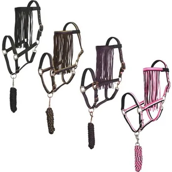 Vybavení pro koně Ohlávka s vodítkem a třásněmi Imperial Riding