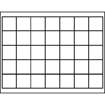 Lindner Hliníková mincovní kazeta s černou vložkou Vnitřní uspořádání: 35 polí do 36 mm