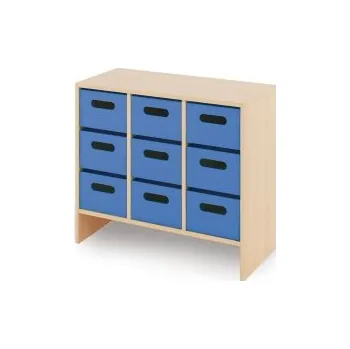 Zahradní úložný box Skříň M + velké dřevěné kontejnery - CLASSICAL Modrá