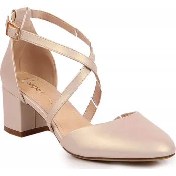 Dámská obuv Sandály na podpatku SERGIO LEONE SK824 béžové perleťové vel. 37