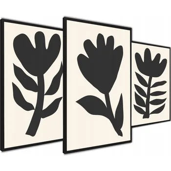 Obraz Plakát Abstrakce Triptych Plakáty Květiny bez rámu 40 x 50 cm